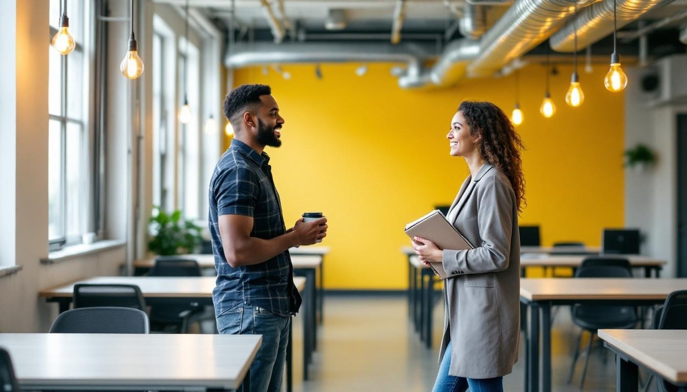 Quick chat between desks