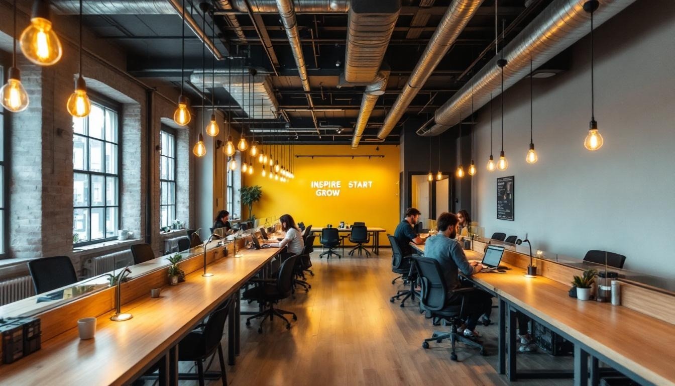 The Foundry from the far end, full of people