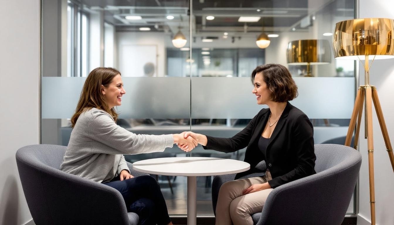 Handshake at the end of a mentoring session