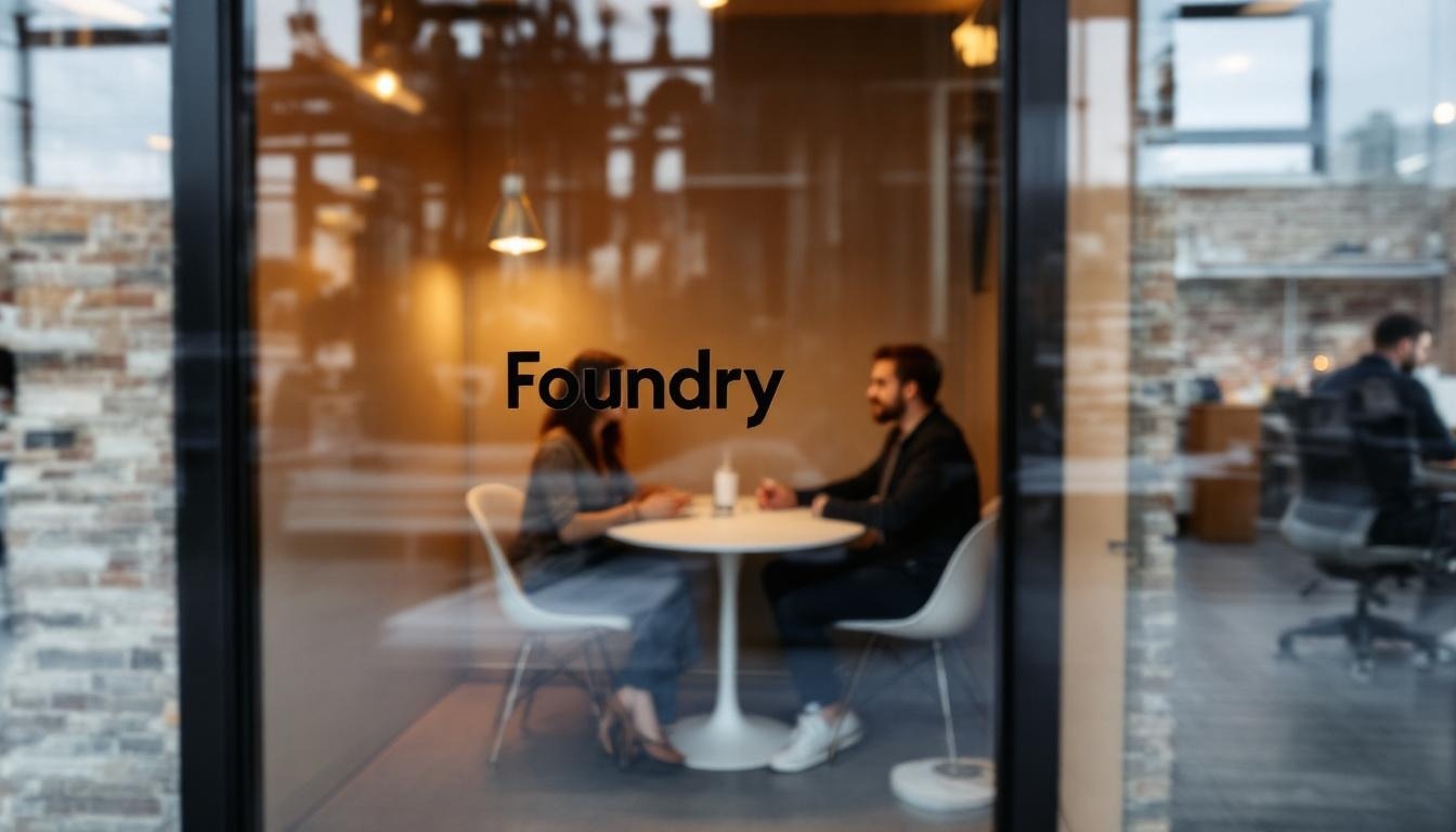 Mentoring session seen through the glass wall