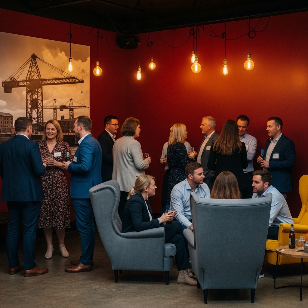 Networking in the breakout corner